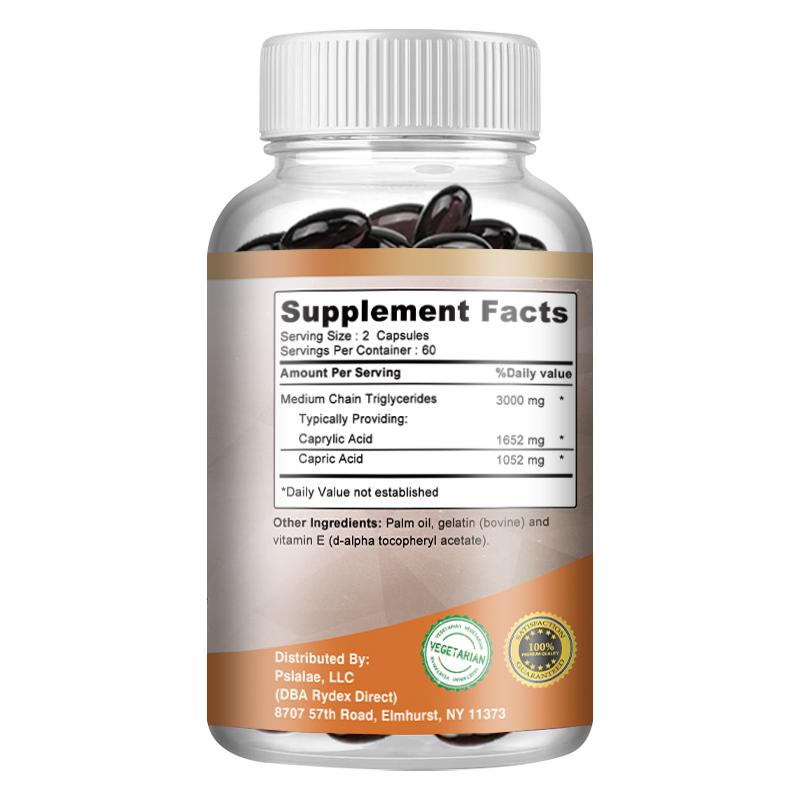 Pslalae Medium-chain Triglyceride Softgels Help Boost Energy and Endurance, Support Metabolism, and Are Easily Digestible.