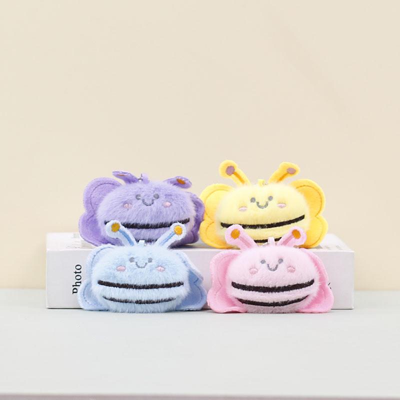 Entzückender Plüsch-Bienen-Schlüsselanhänger Bunter Cartoon-Stil Plüschtierpuppe Für Rucksack-Accessoires