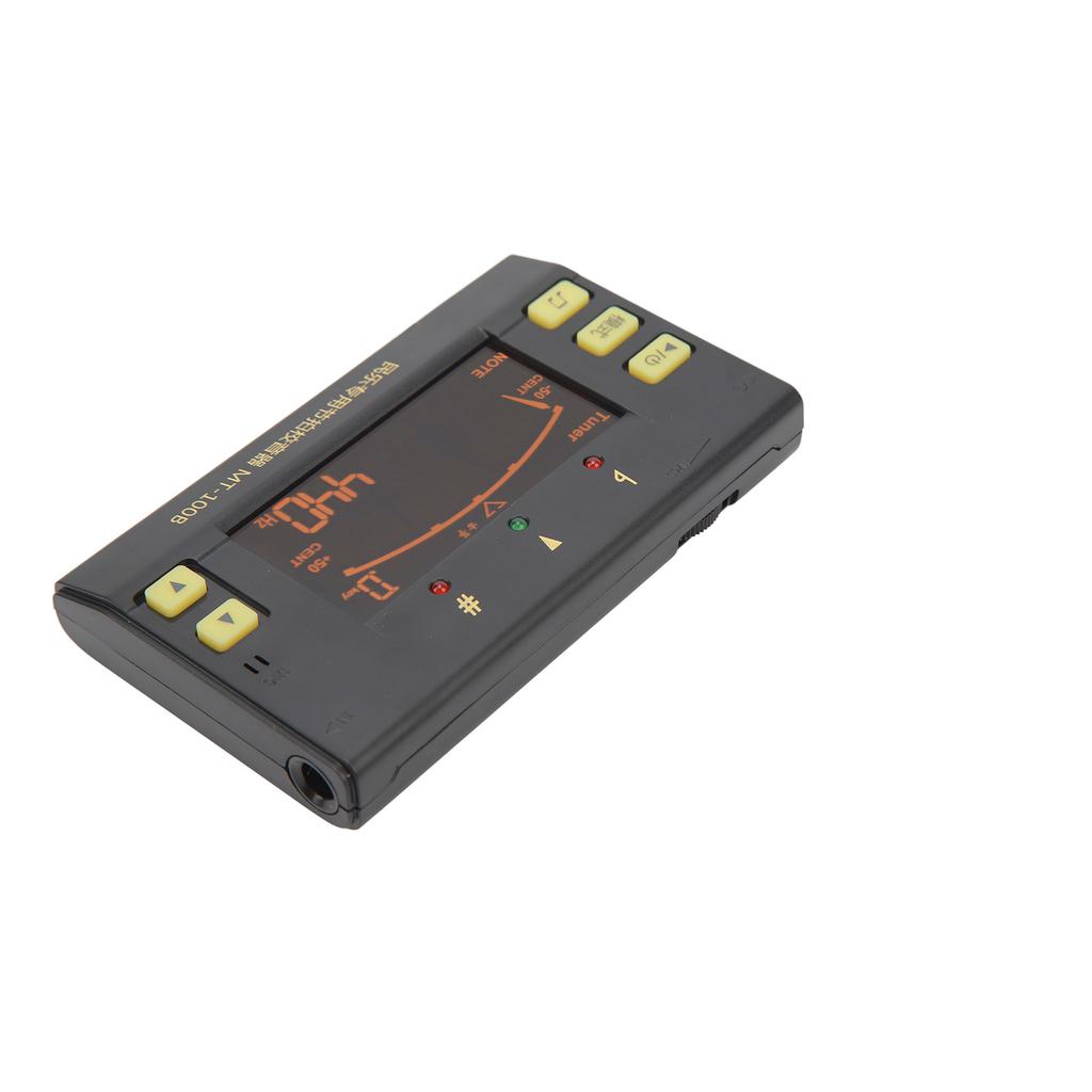 MT-70B Digital Guzheng Tuner & Metronome - Large LCD Display, Foldable Stand, Includes Batteries & Pickup Clip