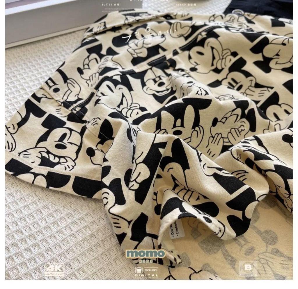 Kids' 2025 Summer Cartoon Print Short-Sleeve Korean-Style Shirts for Boys