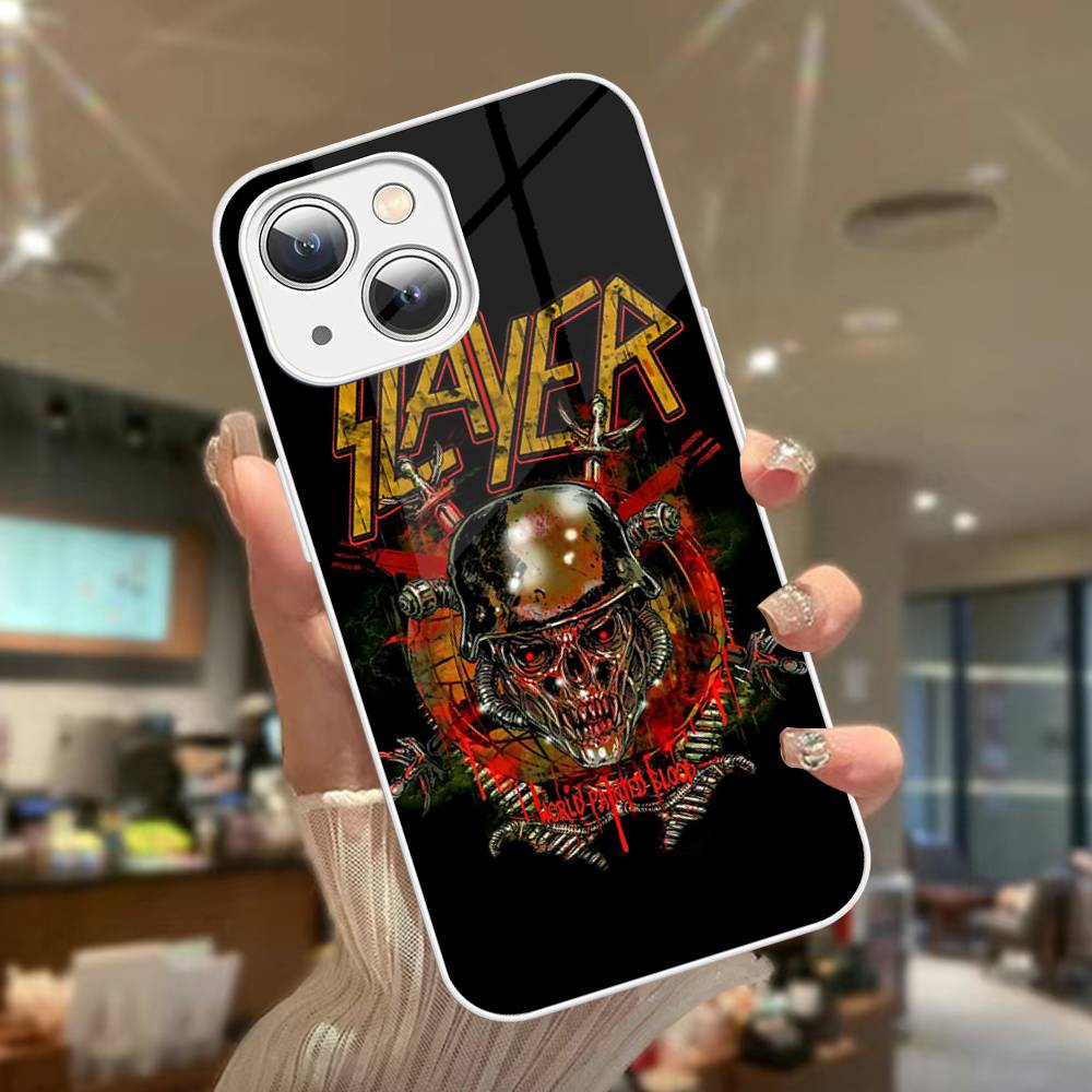 Slayer Heavy Metal Band Music For IPhone 14 13 12 Mini 11 Pro XS Max X XR 14 Plus Tempered Glass Cover