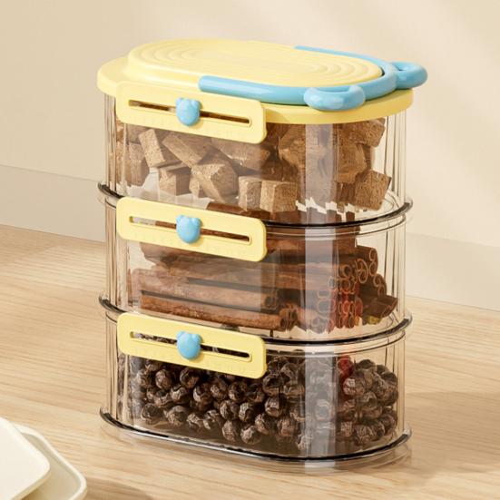 3/4/5 ks Uzavřená sklenice Stohovatelná sada úložných boxů na koření Kompaktní design Průhledné nádoby na koření Organizér do zásuvky na koření