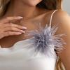 Salircon 6 Colors Fashion Elegant Colorful Feather Brooches for Women Personality Dress Suit Pants Pins Clip Charm Jewelry Gifts