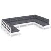 Vidaxl 9-Cz. Garden Lounge Set, With Cushions, White