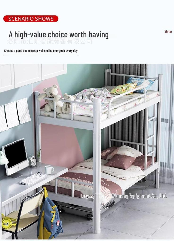 Double Layer Iron Art Bunk Bed for Dorms and Apartments