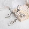 Silver Needle Rhinestone & Butterfly Tassel Earrings - Stylish, Exaggerated Slimming Studs for Women