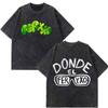Rapper Feid Ferxxo Falxxo Tour 2026 Print Vintage Washed T-Shirt Herren Mode T-Shirt Kurzärmelig Lässig Baumwolle Lockere T-Shirts