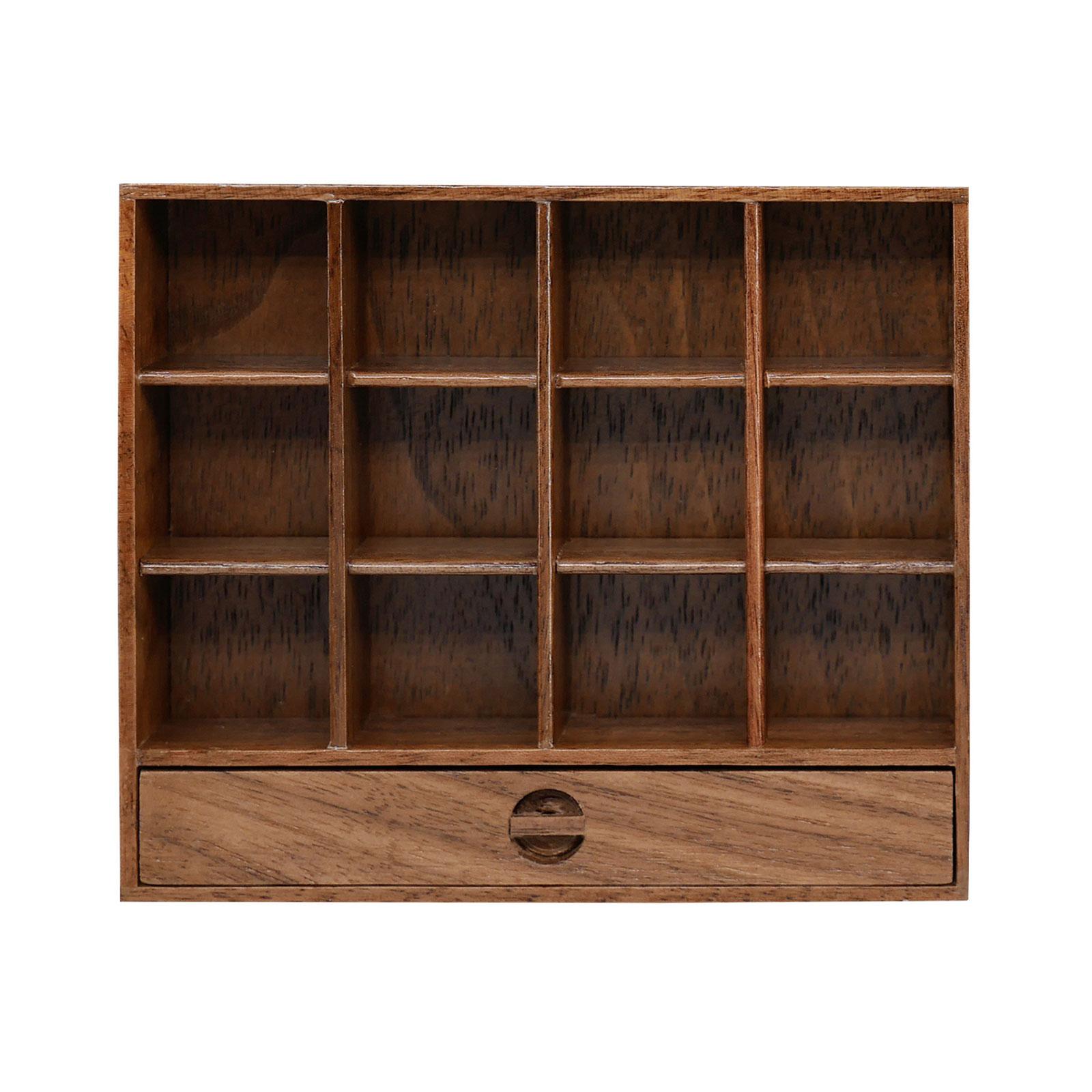 1:12 Doll House Furniture Toy Doll House Cabinet Mini Bookcase Shelf Micro Landscape DIY Storage Cupboard Dollhouse