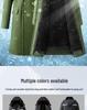 Men's Extra Long Winter Coat - Army Green, Waterproof, Windproof, Thickened Cotton with Removable Velvet Lining, Coldproof for Northeast Winters.