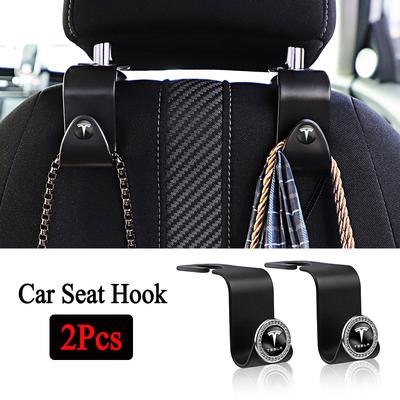2Pcs Car Interior Portable Seat Back Hooks for SpaceX Model 3 Highland 2023 Model S Model X Model Y Model Y-Eur