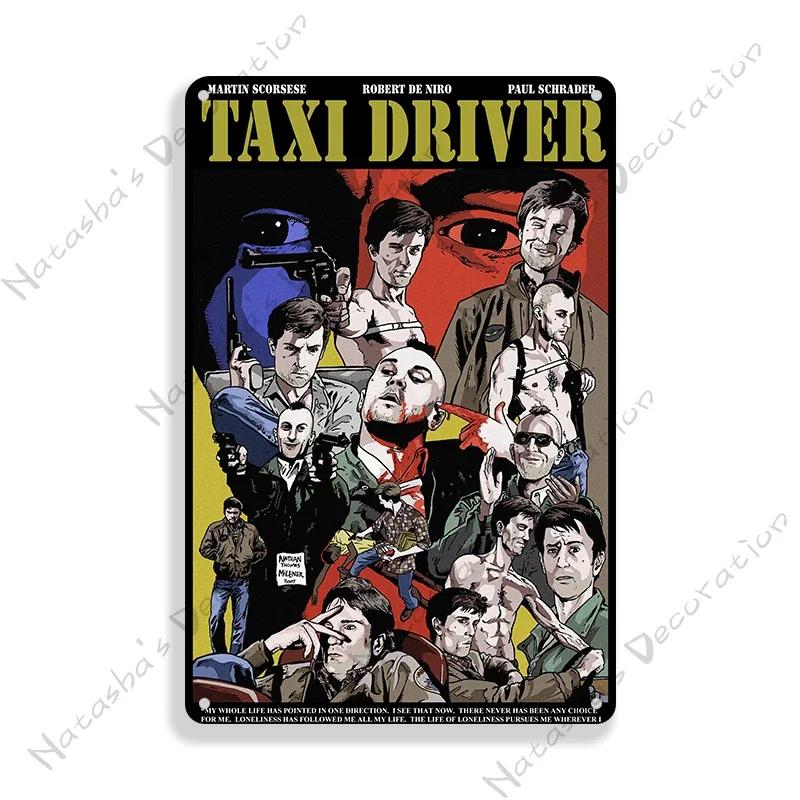 Taxi Driver Klassiker Film Metallschild Retro Metall Blechschild Vintage Poster Bar Garage Metallschilder Industrielle Deko Wandplatte