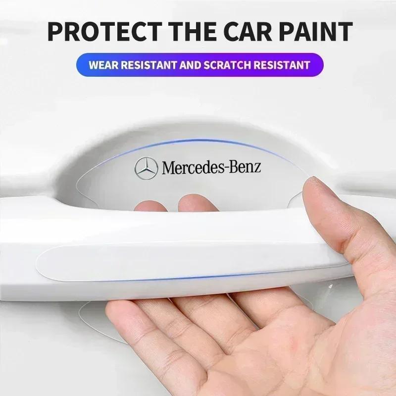 8Pcs Transparent Car Door Handle Wrist Bowl Trim Stickers For Mercedes Benz A C E Class GLE GLB GLC W205 W212 W213 X253 RY1