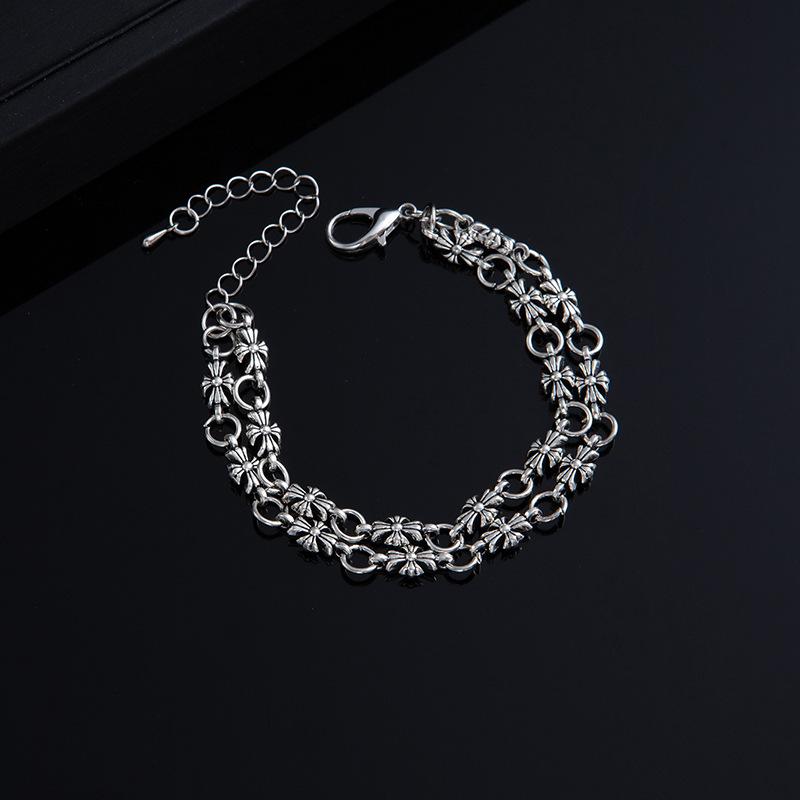 Sydney Snake Snake Jewelry Retro Cross Flower Bracelet Men And Women Couples Trendy Cool Cross Hand Jewelry