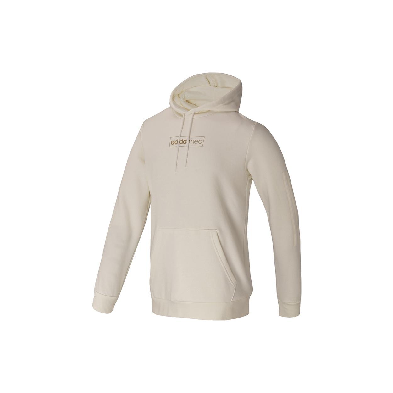 Men s adidas neo Fav Dec Hdy Logo Printing Sports Fleece Lined Jade White GV3528 L