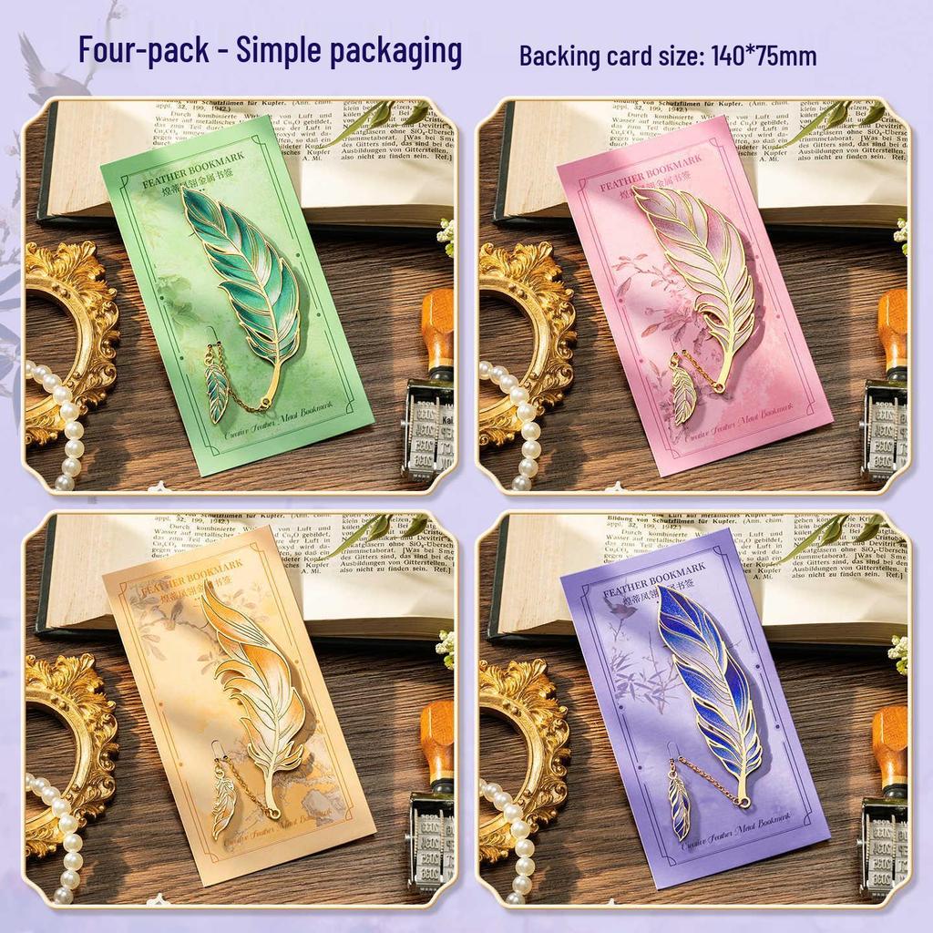 High-End Feather Bookmark Party Favors and Graduation Gifts for Classmates