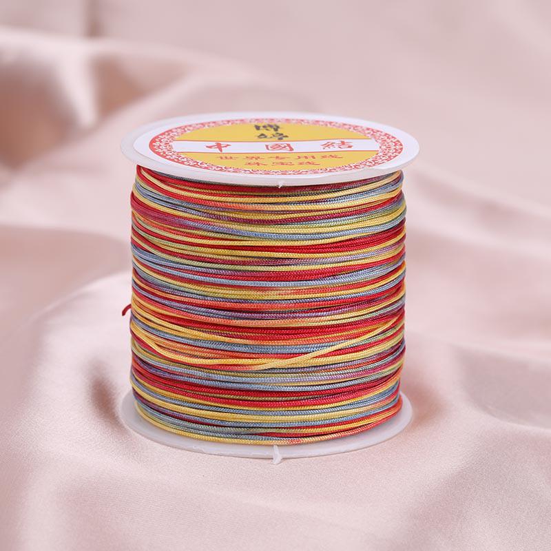 Colorful Gradient Handcrafted Bracelet Rope with Jade Hue - 100m Braided DIY Cord for Pendants