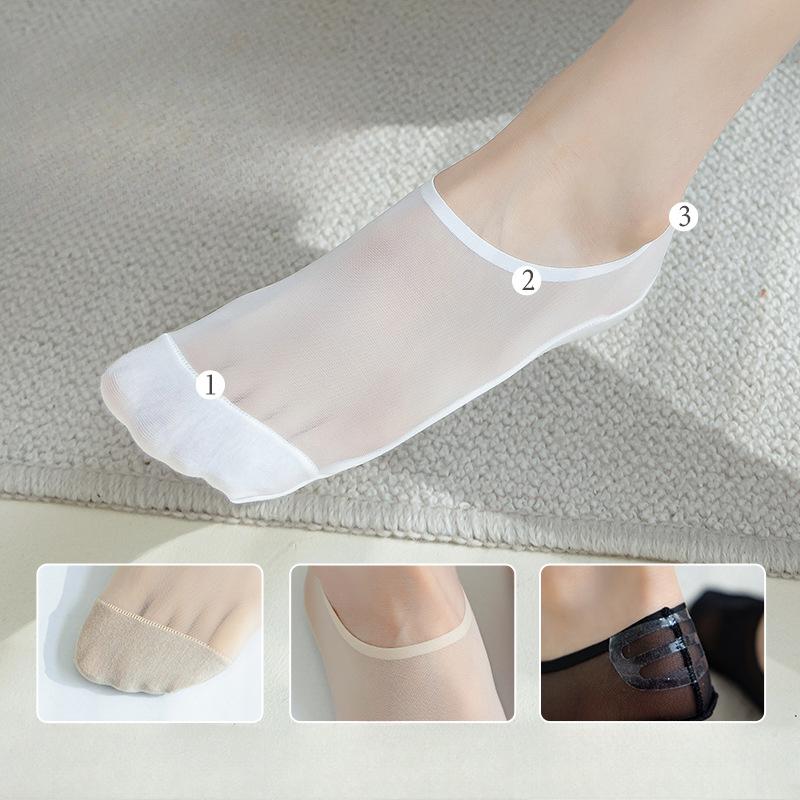 Boat Socks Women's Shallow Mouth Invisible Low-top Cotton Soles Summer Thin Silicone Anti-slip and Non-dropping Glass Fiber Short Socks