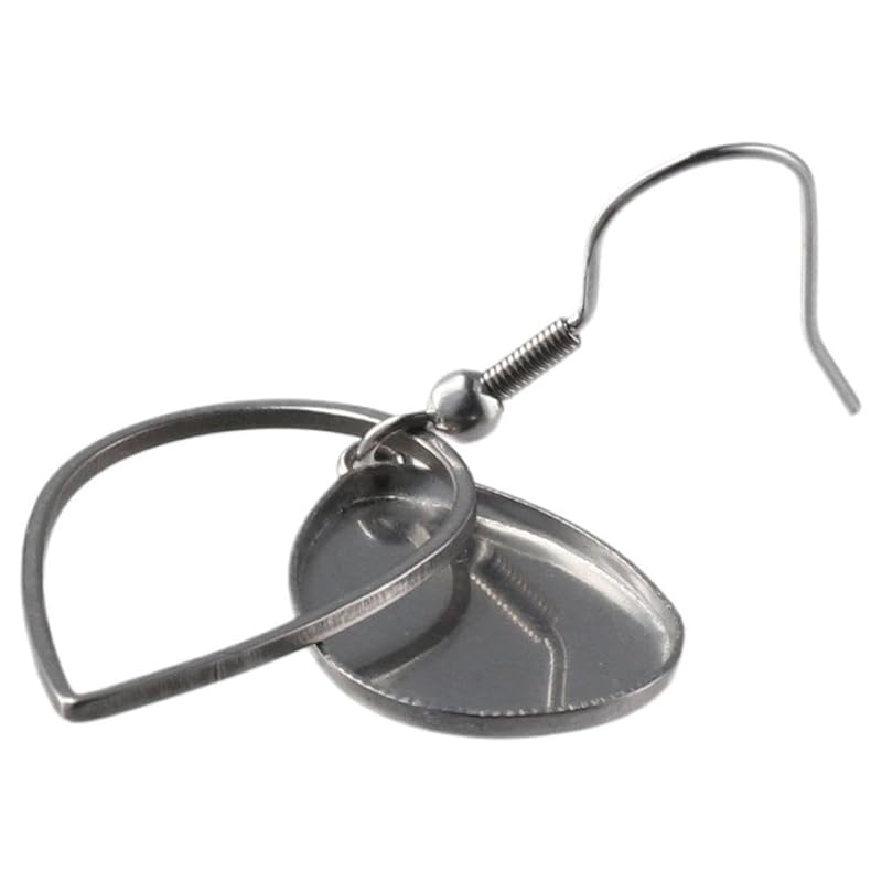 20 Pieces Teardrop Cabochon Earring Setting Tray Stainless Steel Earring Blanks Oval Cabochon Blank For DIY Jewelry Bezel Finding