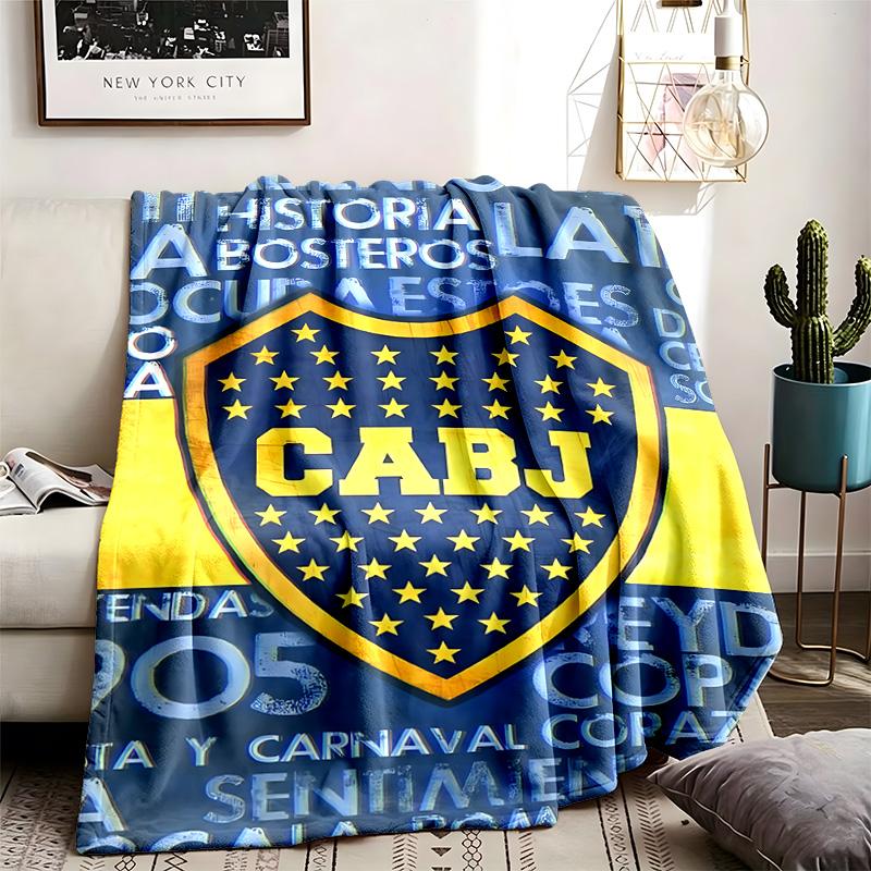Club Atletico Boca Juniors Theme Personalized Outdoor Flannel Blankets Soft And Suitable For All Seasons Perfect For Sofas Beds And Camping