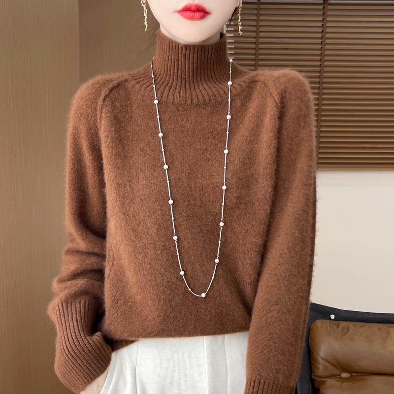 Women Sweater 100% Wool MODERN NEW SAGA Turtleneck Knit Pullover Thick Winter Jumpers Female Knit Tops
