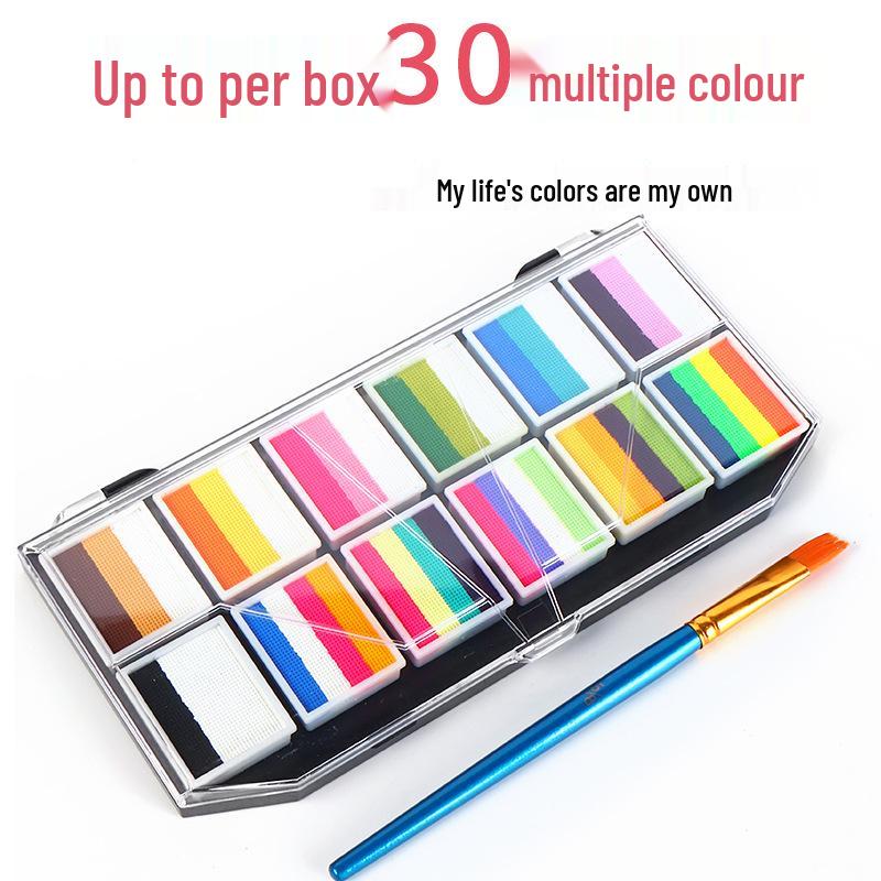 12-Color Patchwork Body Paint: Removable, Brush-Ready, Easy To Apply Halloween Stage Pigment