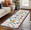 Alfombra de Pasillo Antideslizante Lavable con Diseño de Planta Tropical y Flor Patrón de Pájaro Colorido Felpudo para Cocina Pasillo Pasillo Decoración Alfombra de Suelo
