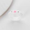 Bague d'étudiant de dessin animé pour fille, bague élégante pour dame, bague de Couple, anneau de cochon en acrylique coloré