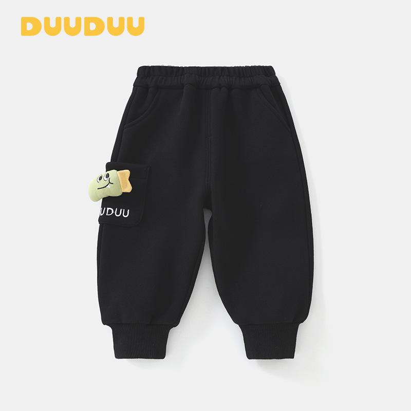 

DUUDUU 2025 Toddler Fleece-Lined Pants: Thick Autumn/Winter Casual Style for Boys. 100cm (with opening)