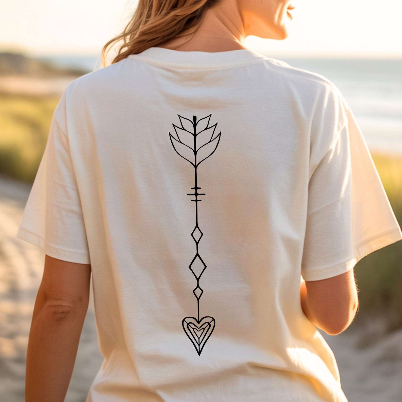 Vintage Arrow Head T-Shirt, Heart Arrow Tee, Gift For Her, Archery Shirt S