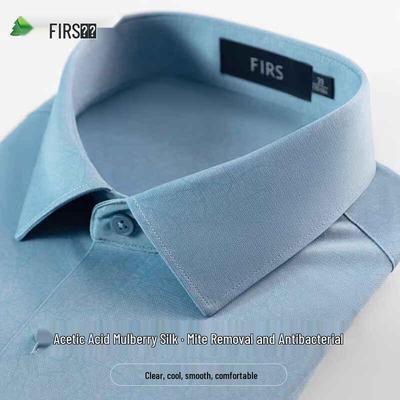 FIRS Men's Cool-Touch Silk Blend Business Casual Long-Sleeve Shirt