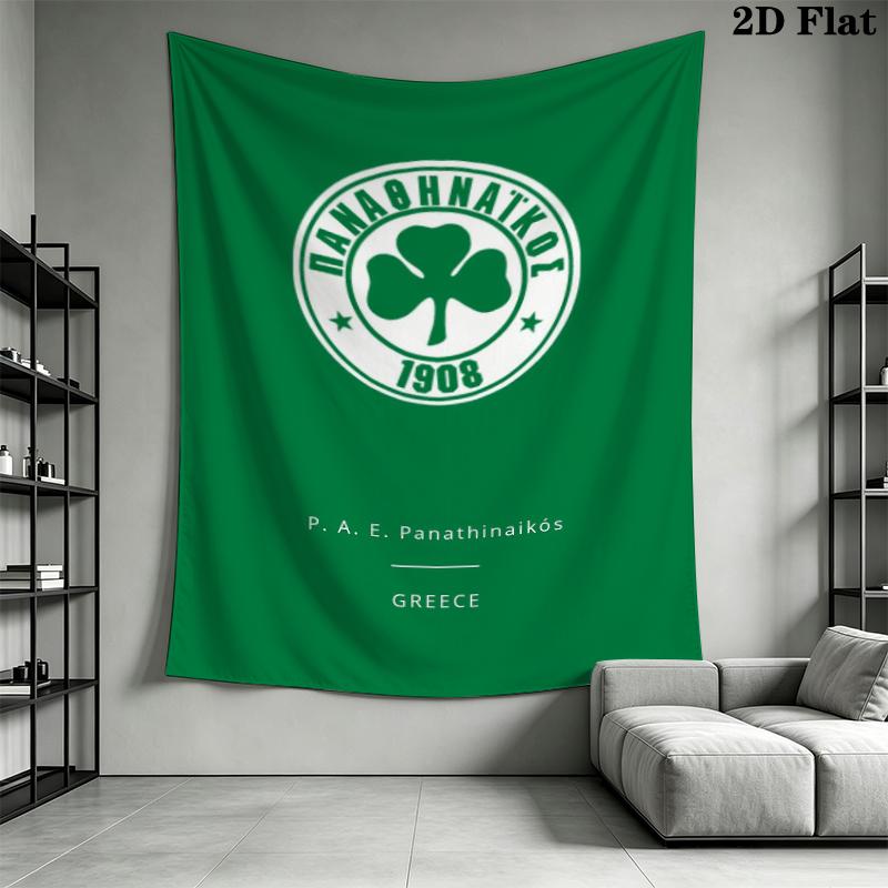 Panathinaikos Football Wall Tapestry Aesthetic Wall Hanging Printed Fabric Blanket Decorative Tapestries for Bedroom Living Room Home Decor