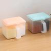 2 Grids Seasoning Box Transparent Lid Salt Pepper Seasoning Jar Household Sugar Condiments Storage Container Kitchen Gadgets