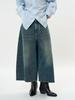 Louvre Spring Retro Tomboy Wide-Leg Jeans - Women's Trendy Loose Cropped Pants