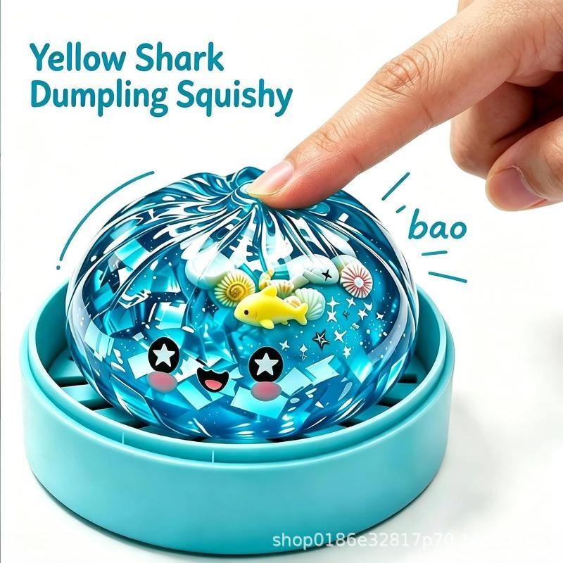 Cute Ocean Theme Steamed Stuffed Bun Squeeze Toy Soft Slow Fidget Toys For Kids Adults Party Leisure Decompression Use