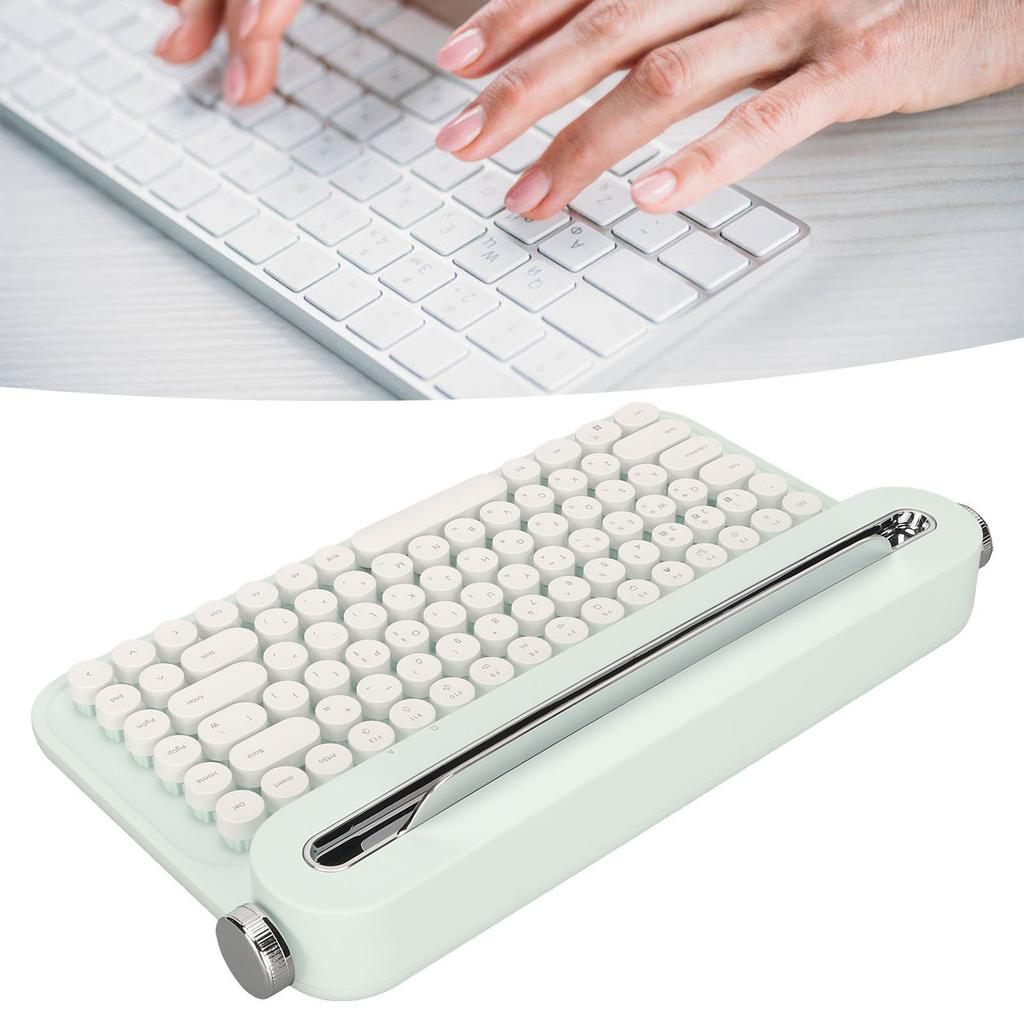 Vintage   Keyboard 86 Keys Portable Wireless Keyboard with Integrated Stand for   for   for