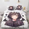 Красочный Набор Пододеяльников с Аниме Девушкой King Size 220x240см 3 шт. Скрытая Молния Микрофибра Мультяшное Постельное Белье Мягкое Покрытие для Одеяла