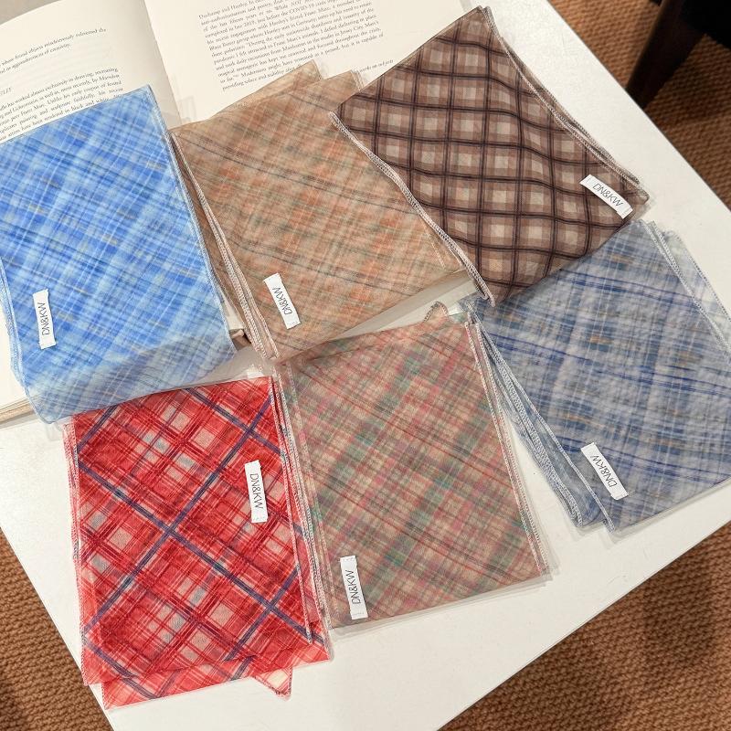 Spring Summer Colorful Polka Dot Floral Decorative Scarf Necktie Soft Lightweight Breathable Lace Up Accessory Fashion Decor