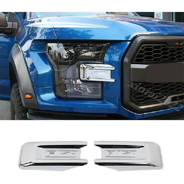 2x Front Side Bumper Headlight Grille Cover Trim For Ford F150 2015+ Accessories