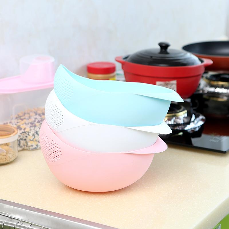 Household Kitchen Washing Rice Sieve Washing Rice Basin Kitchen Washing Rice Basket Vegetables and Fruits Basket Drain Washing Basin