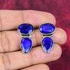 Blå safir øredobber, håndlagde edelsten øredobber, 925 solid sterling sølv øredobber Antikke smykker, for forlovelsesgave