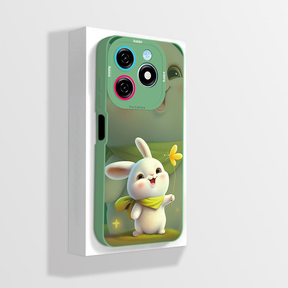 Pour Tecno Spark 20 20C Coque Mignon Dessin Animé Astronaute Carrée Silicone Liquide Souple Housse de Protection pour Téléphone Pour Tecno Spark20 20C Funda