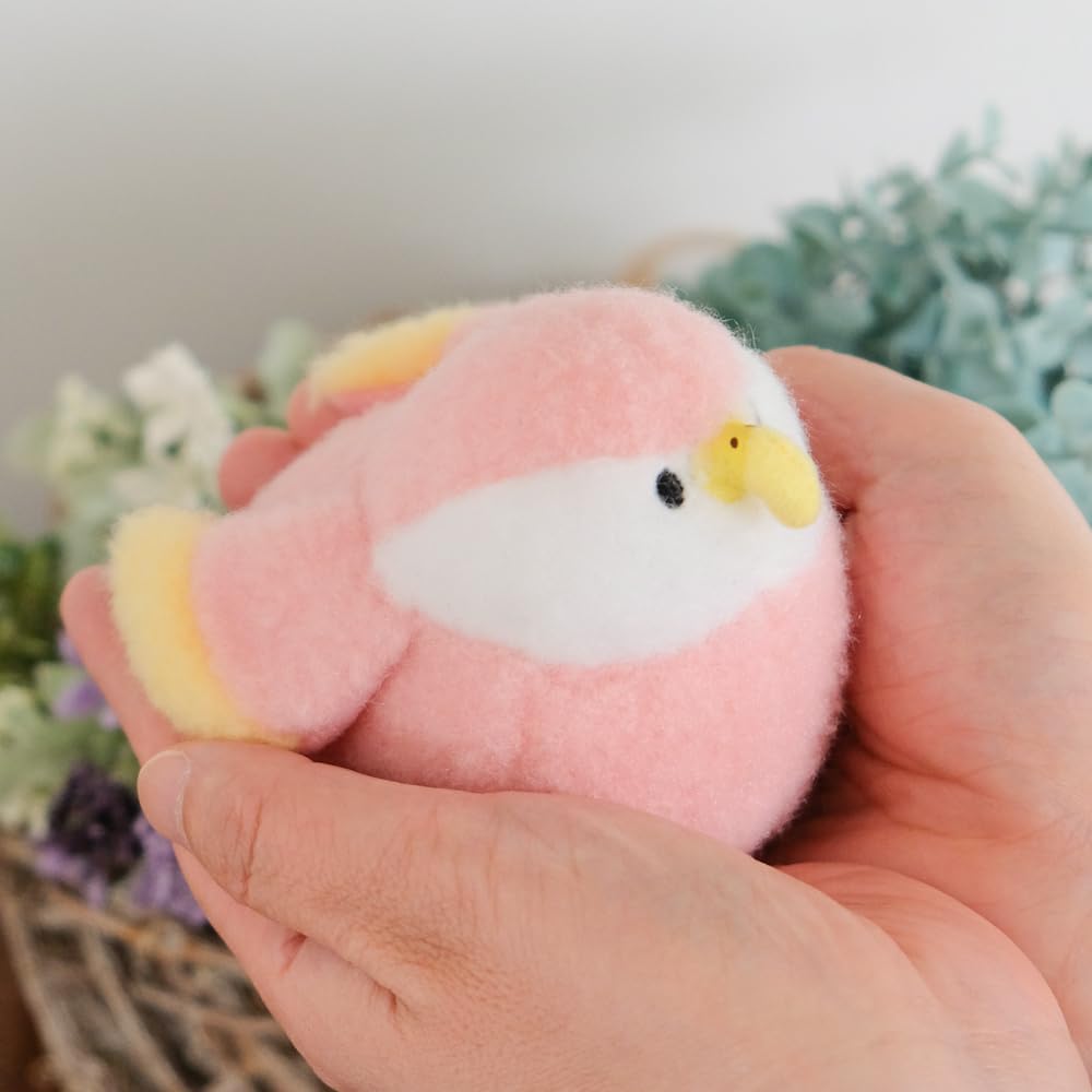 Sunlemon Powabiyori Bourke's Parrot Pink S 9 X 8.5 X 10cm Plush Animal P-8772