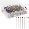 500PCS 4mm Round Glass Head Sewing Pins With Storage Box Mixed Color Dressmaking Pins For Quilting and Pattern Making