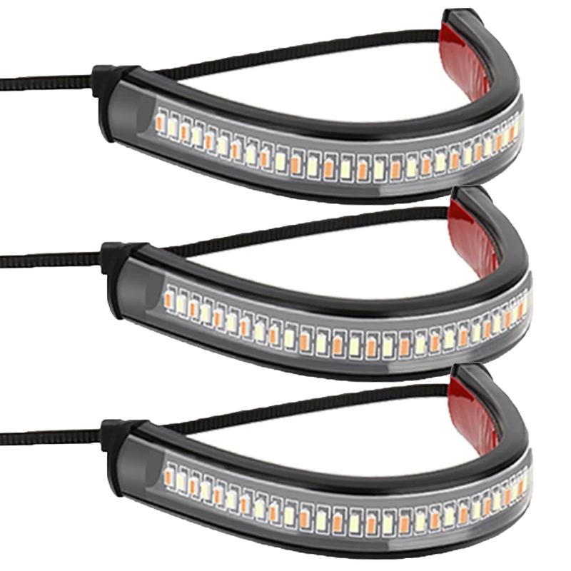 

1/4 шт 12 В светодиодный указатель поворота мотоцикла и ДХО янтарно-белый кольцевой мото-мигалка вилочная полоса лампа мигающий фонарь мото аксессуары