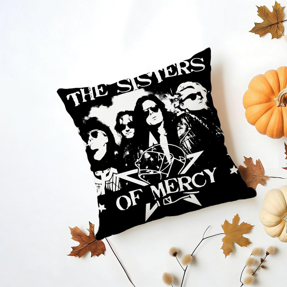 Band Gothic T-The S-Sisters O-Of M-Mercy Cushion Cover Washable Linen Pillowcase Soft For Daily Sofa Bed Home Room Decor