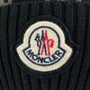 Ausgezeichnete MONCLER Strickmütze BERRETTO Logo-Patch schwarze Baumwolle Damen Gebraucht