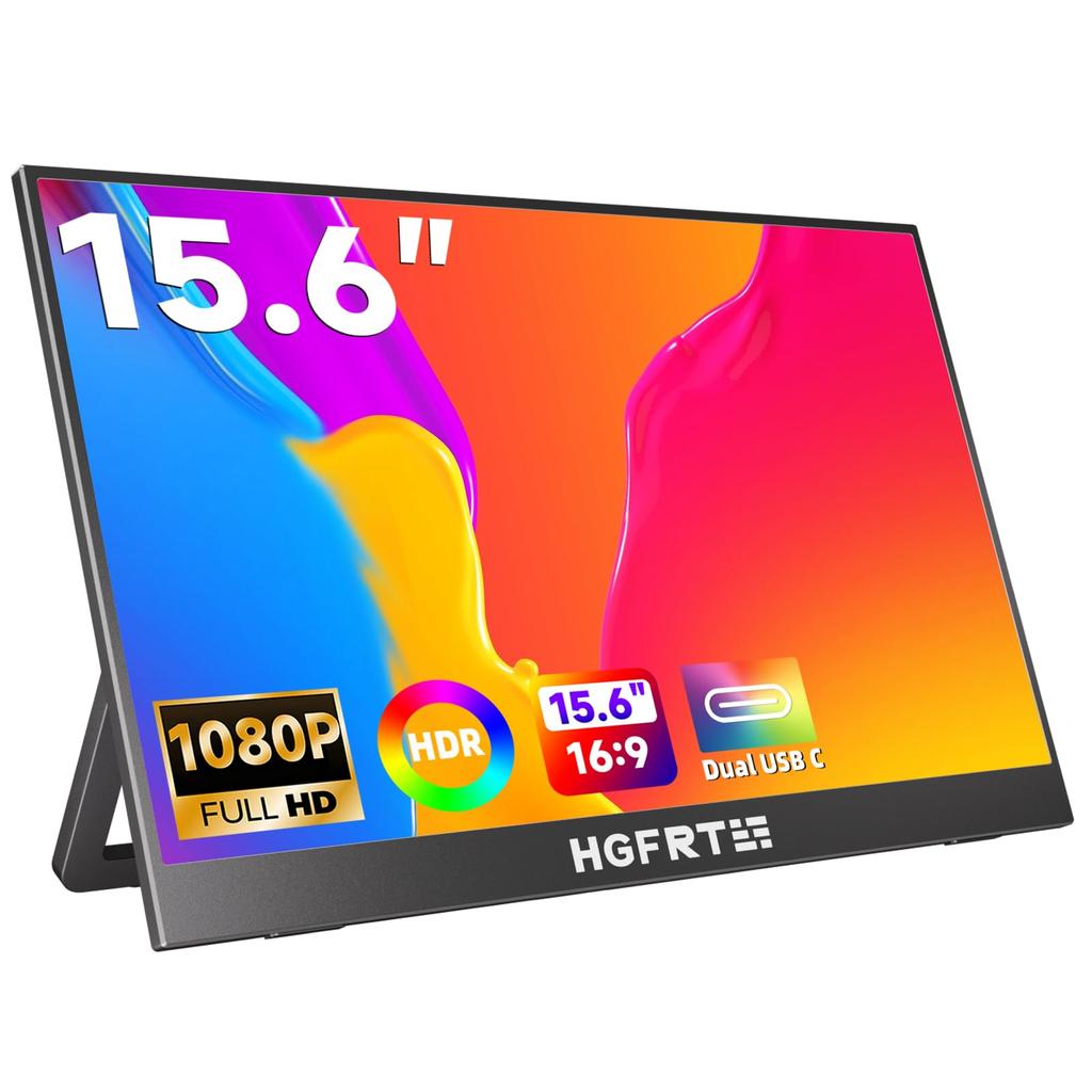 Mobile Monitor Inch Mobile Display with Lightweight IPS LCD Panel Gaming Monitor Switch Monitor Travel Monitor 60Hz HDMI Speaker No Power Adapter