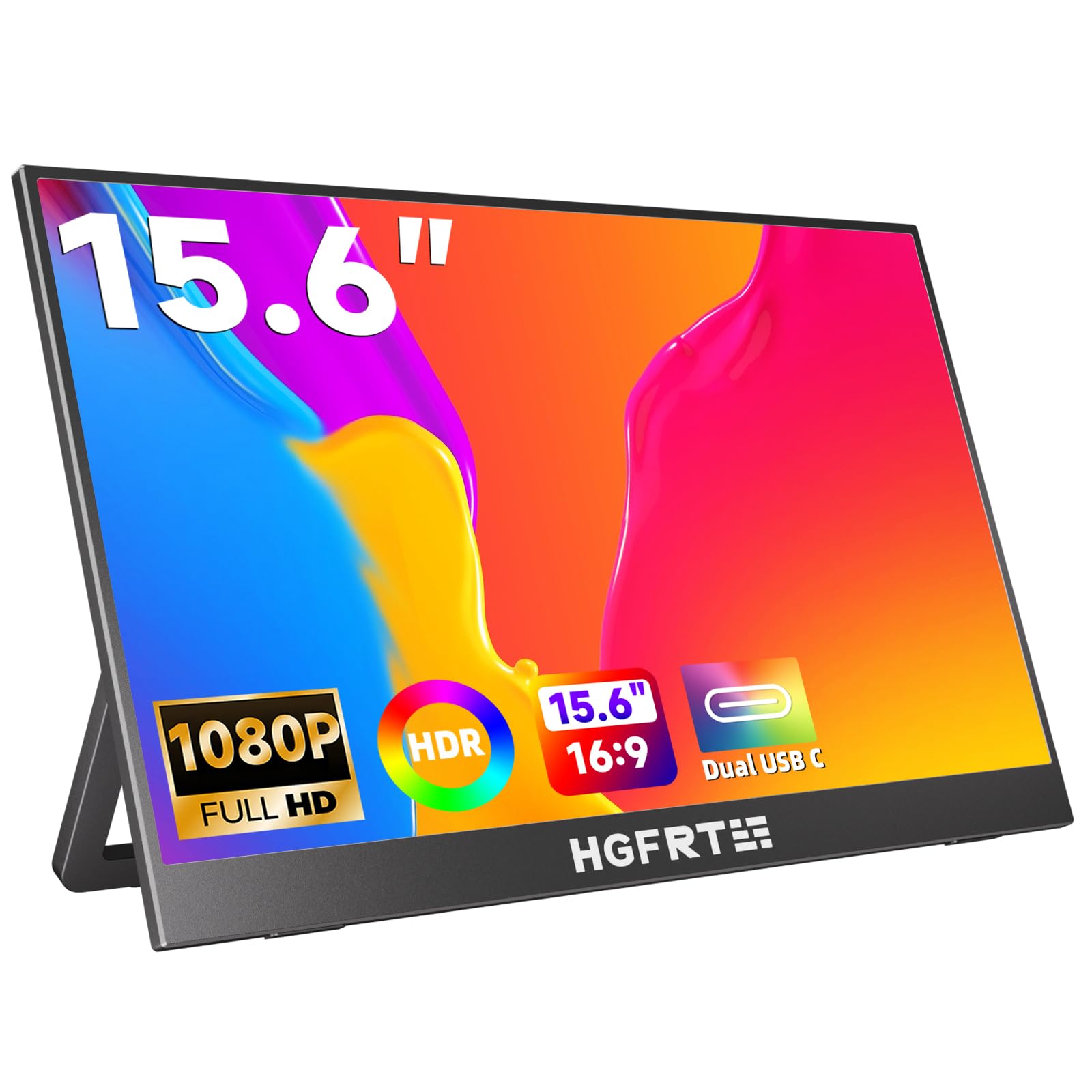 

Mobile Monitor Inch Mobile Display with Lightweight IPS LCD Panel Gaming Monitor Switch Monitor Travel Monitor 60Hz HDMI Speaker No Power Adapter чорний