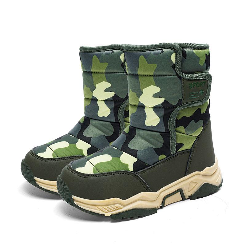 

Boys and Girls Fleece-Lined Snow Boots: 2025 Autumn/Winter Style, Thickened, Non-slip Cotton Shoes for Kids 27