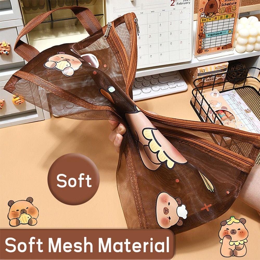 Dark Brown Capybara Bag A4/A5/A6 File Bag Cartoon Pen Bag  Back To School